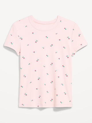 Camiseta Ajustada Manga Corta con Estampado