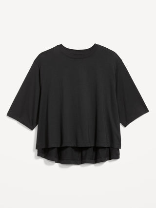 Camiseta Oversize Manga Corta de Algodón