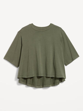 Camiseta Oversize Manga Corta de Algodón