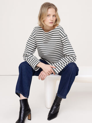 Camiseta Cuello Barco de Algodón