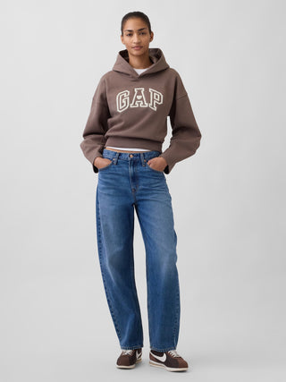 Sudadera Oversize Mangas Abullonadas con Logo