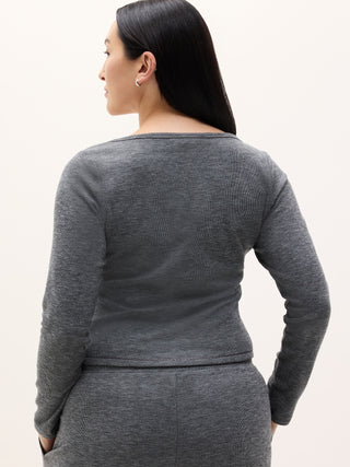 Cárdigan de Canalé con Detalle Botones