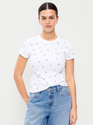 Camiseta Ajustada Manga Corta con Estampado