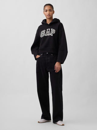 Sudadera Oversize Mangas Abullonadas con Logo