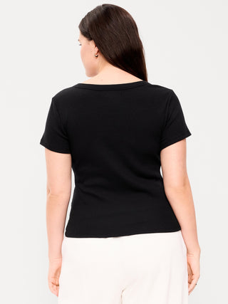 Camiseta Ajustada Manga Corta de Algodón