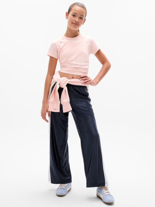 Pantalón Deportivo Talle Alto con Detalle Raya, Niña