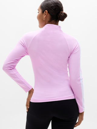 Camiseta Manga Larga Cuello Alto con Detalle Raya