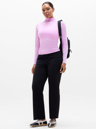 Camiseta Manga Larga Cuello Alto con Detalle Raya