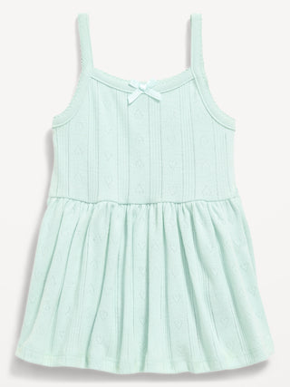 Vestido body punto pointelle para bebé.