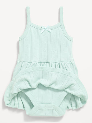 Vestido body punto pointelle para bebé.