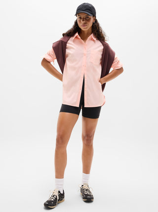 Oversized Long-Sleeve Shirt with Pockets