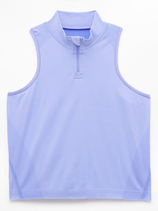 Camiseta sin mangas con cremallera de un cuarto Power Up para niña Athleta.