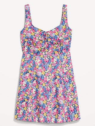 Vestido Ajustado con Escote Corazón Estampado Floral