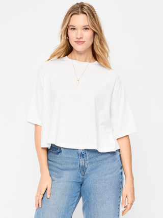 Camiseta Oversize Manga Corta de Algodón