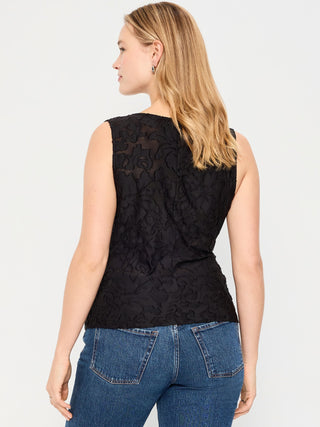 Camiseta Drapeada con Tejido Jacquard