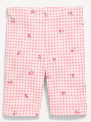 Shorts biker de punto largo estampados para niñas.