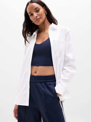 Oversized Long-Sleeve Shirt with Pockets