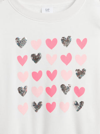 Sudadera Cuello Redondo con Flor de Lentejuelas, Niña
