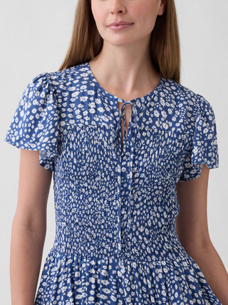 Vestido Midi con Mangas Acampanadas