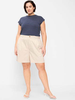 Shorts chinos OGC de cintura alta, entrepierna de 6 pulgadas.