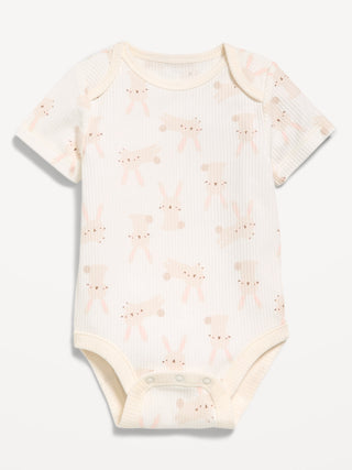 Body de Canalé Manga Corta con Estampado, Bebé