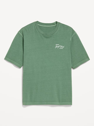 Camiseta Oversize Manga Corta con Gráfico, Hombre