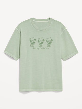 Camiseta Oversize Manga Corta con Gráfico, Hombre