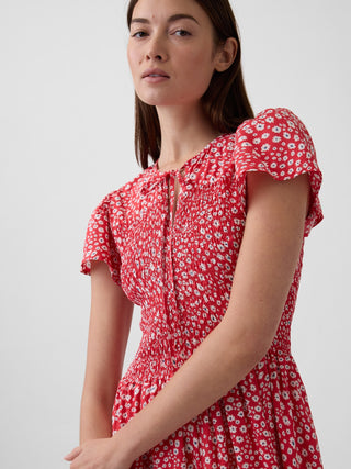 Vestido Midi con Mangas Acampanadas