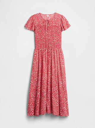 Vestido Midi con Mangas Acampanadas