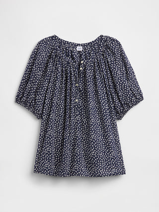 Camisa Oversized con Mangas Abullonadas de Algodón