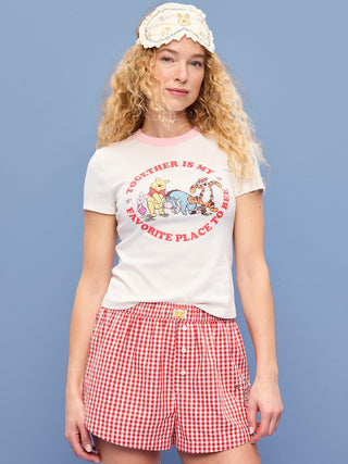 Camiseta ajustada de canalé Old Navy x Disney Winnie the Pooh para mujer.