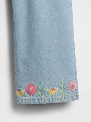 Vaqueros de pernera ancha bordados babyGap.