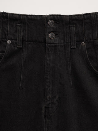 Jeans Culotte Talle Alto con Bolsillos