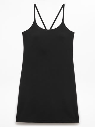 Vestido Semi Ajustado de Tirantes Espalda Cruzada
