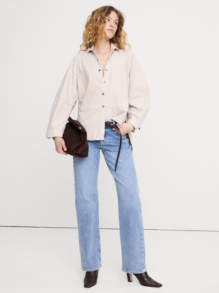 Camisa Denim Oversize Manga Larga