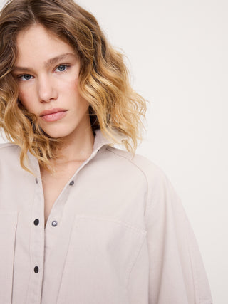 Camisa Denim Oversize Manga Larga