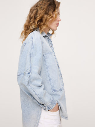 Camisa Denim Oversize Manga Larga