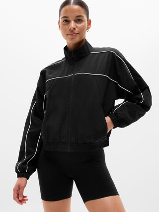 Chaqueta Deportiva Cuello Alto con Bolsillos