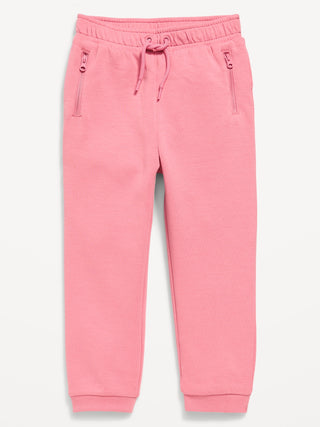 Joggers de polar dinámicos delgados para niñas pequeñas.