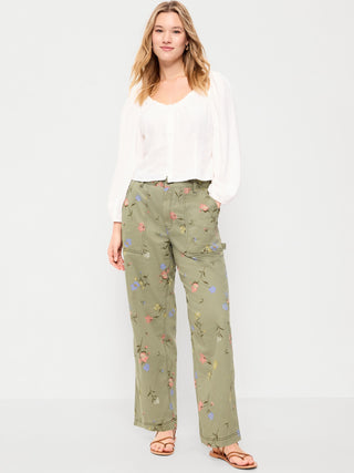 Pantalón Cargo Talle Alto con Estampado