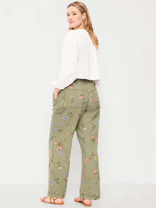 Pantalón Cargo Talle Alto con Estampado