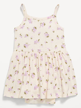 Vestido body punto pointelle estampado para bebé.