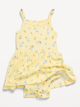 Vestido body punto pointelle estampado para bebé.
