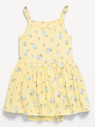 Vestido body punto pointelle estampado para bebé.