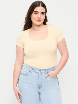 Camiseta Manga Corta Cuello Cuadrado