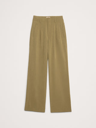 Pantalón Ancho Talle Alto con Bolsillos