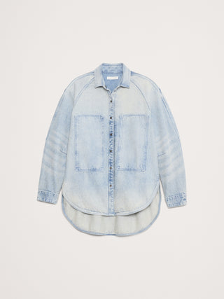 Camisa Denim Oversize Manga Larga