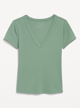 Camiseta Ajustada Manga Corta de Algodón