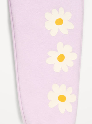 Pantalones deportivos estilo jogger con logo gráfico para niñas pequeñas.