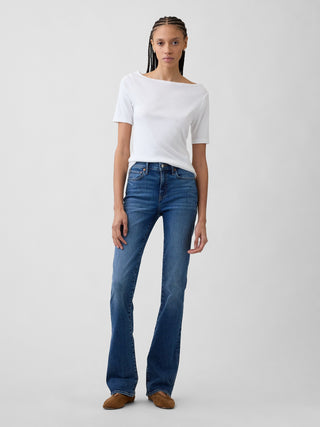 Modern Ribbed Boatneck Top.